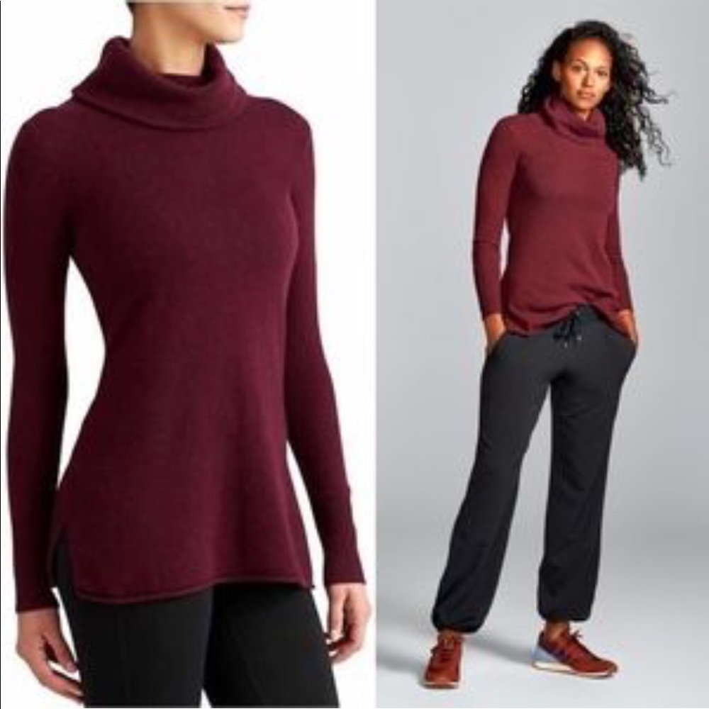 Athleta Burgundy Cashmere Surrey Sweater
